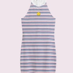 H&M Striped Printed Haltertop Dress Women's Size M Red White Blue